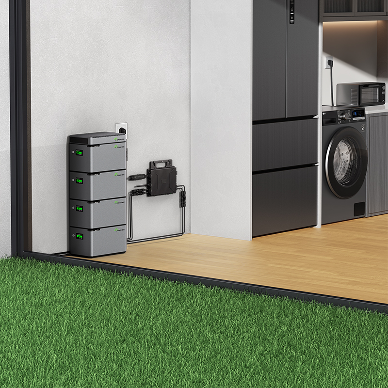 Sistema Modular De Almacenamiento De Energía Para Balcón LIONSHEE Con Batería Apilable, Paneles Solares Y Microinversores De 800W/1600W/2000W