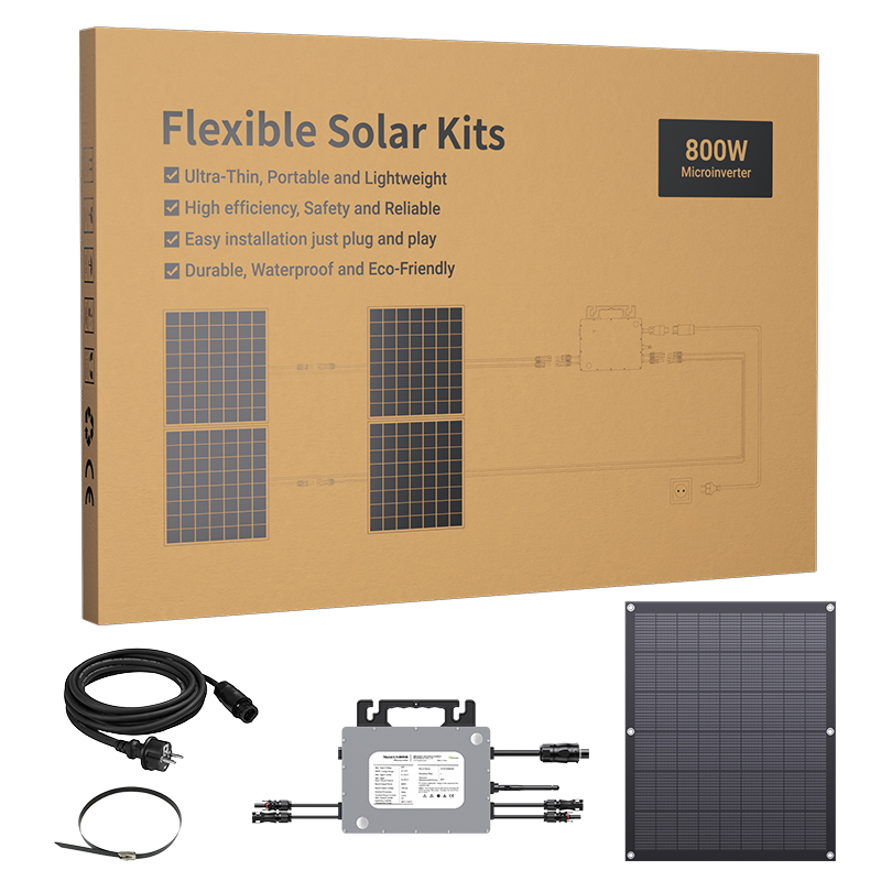 Kit Solar Flexible LIONSHEE 800W Con 4 Paneles Solares De 200W Y Microinversor
