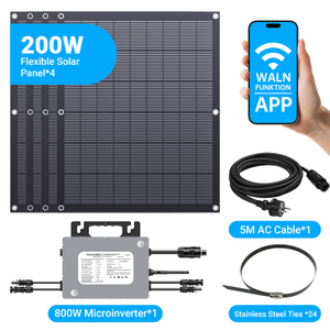 Kit Solar Flexible LIONSHEE 800W Con 4 Paneles Solares De 200W Y Microinversor