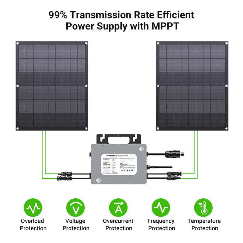 Kit Solar Flexible LIONSHEE 800W Con 4 Paneles Solares De 200W Y Microinversor