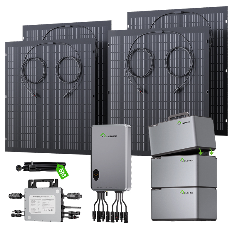 Sistema Modular De Almacenamiento De Energía Para Balcón LIONSHEE Con Batería Apilable, Paneles Solares Y Microinversores De 800W/1600W/2000W