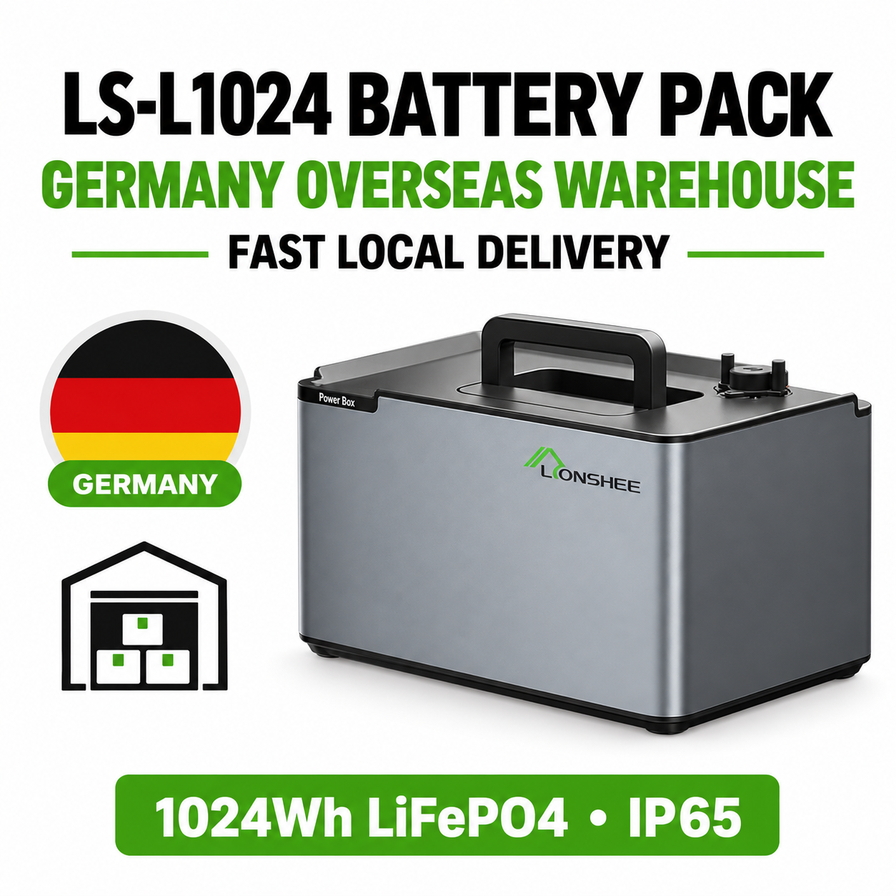 LIONSHEE LS-L1024 Power Box LiFePO4 1024 Wh En Stock En Almacenes De Alemania Y Reino Unido, CE RoHS MSDS, Entrega Rápida