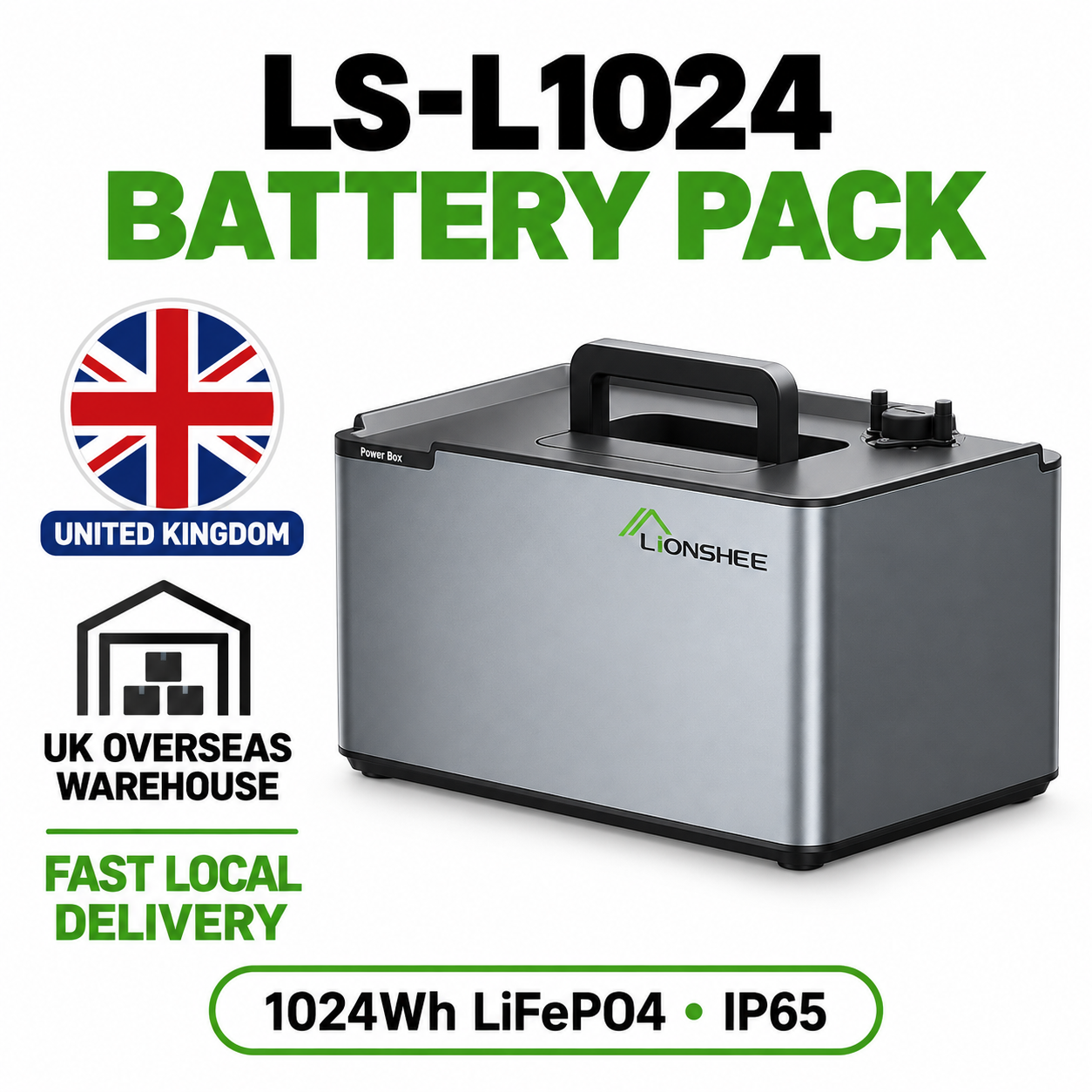 LIONSHEE LS-L1024 Power Box LiFePO4 1024 Wh En Stock En Almacenes De Alemania Y Reino Unido, CE RoHS MSDS, Entrega Rápida