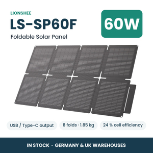 LIONSHEE LS-SP60F Panel Solar Plegable 60W Con USB Y Type-C, ETFE, Stock En Alemania Y Reino Unido
