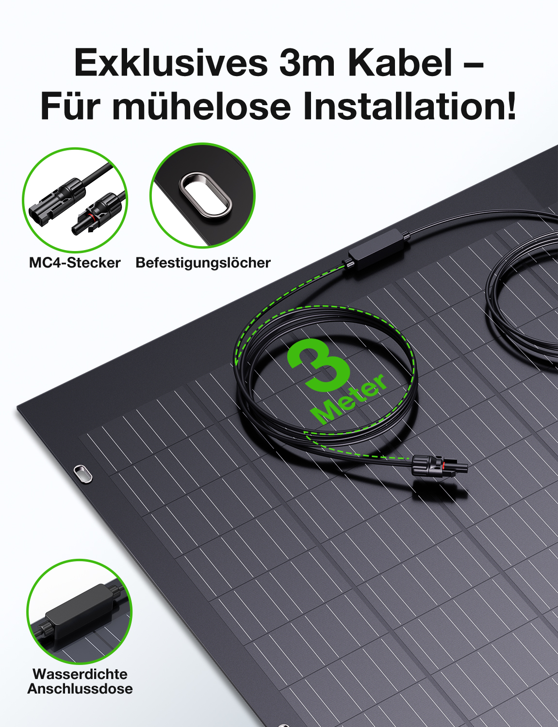 LIONSHEE LS-240W Panel Solar Flexible 240W Monocristalino Ligero, Envío Desde Almacén En Alemania O Reino Unido