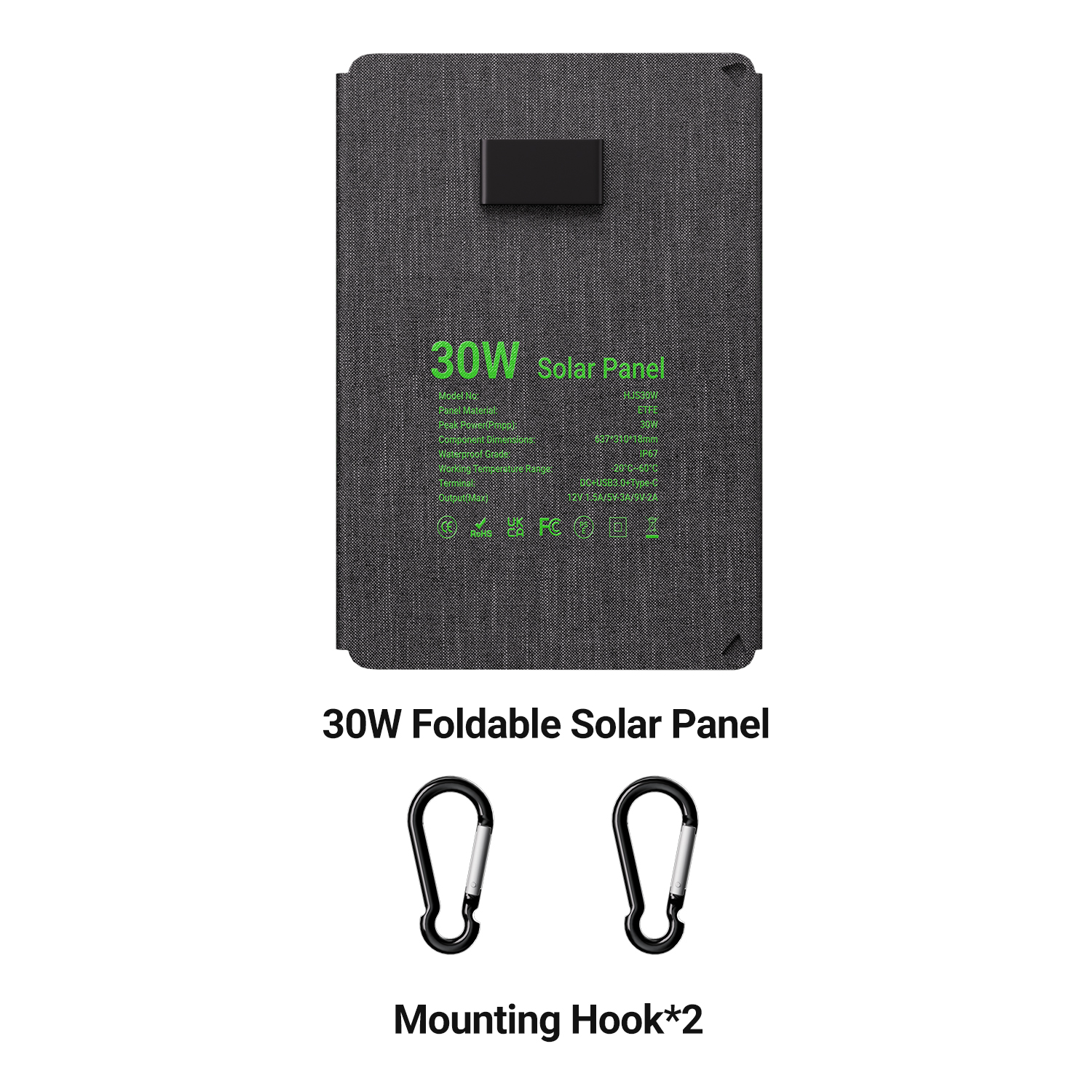 LIONSHEE LS-SP30F Panel Solar Plegable 30W Con USB Y Type-C, ETFE, Stock En Alemania Y Reino Unido