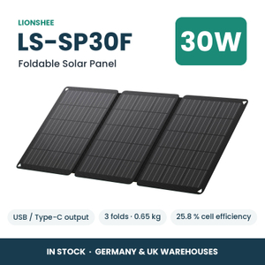 LIONSHEE LS-SP30F Panel Solar Plegable 30W Con USB Y Type-C, ETFE, Stock En Alemania Y Reino Unido