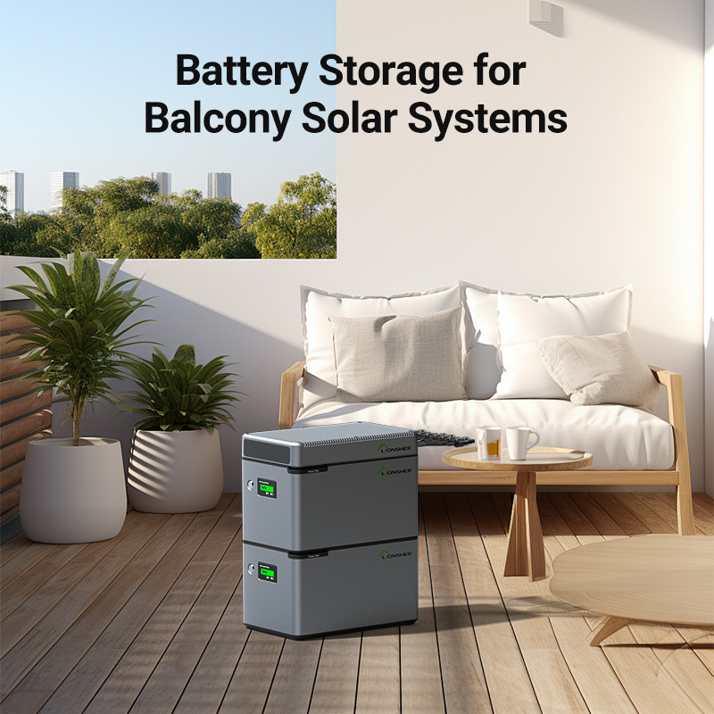 Bater&iacute;a de balc&oacute;n LS-L1024 junto a un sof&aacute; de terraza
